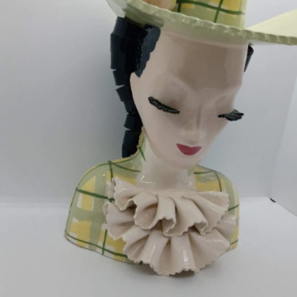 Rare 11" Vintage BETTY LOU NICHOLS Lady head Vase - Picture 3 of 10